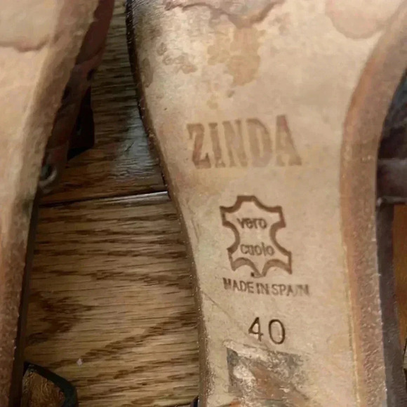 ❤️Clearance❤️[EU40/US9.5]Zinda Closed Toe Cut out Heeled Brown Leather Sandal - Picture 8 of 8